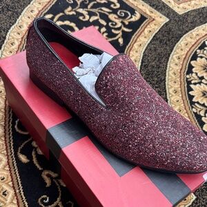 Amalfi Men's Glitter Loafers - Burgundy